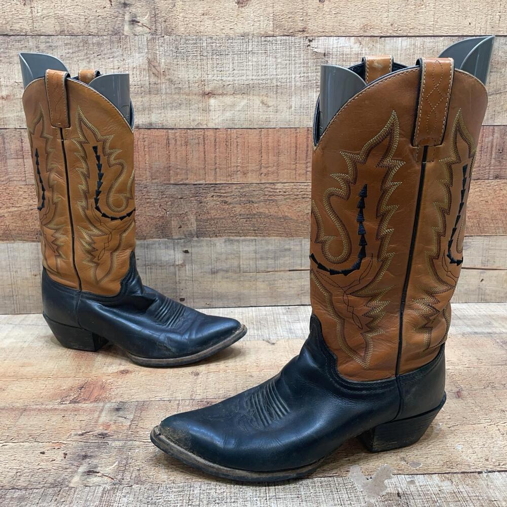 Justin L4966 Boots Womens Size 8.5 B 39 Brown Leather Western Mid Calf Cowboy